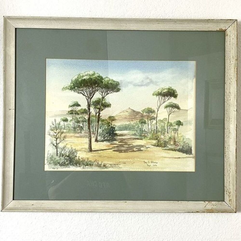 Reg B Strange Original Mid Century 1952 Watercolor “Snow Bars”‎ Signed